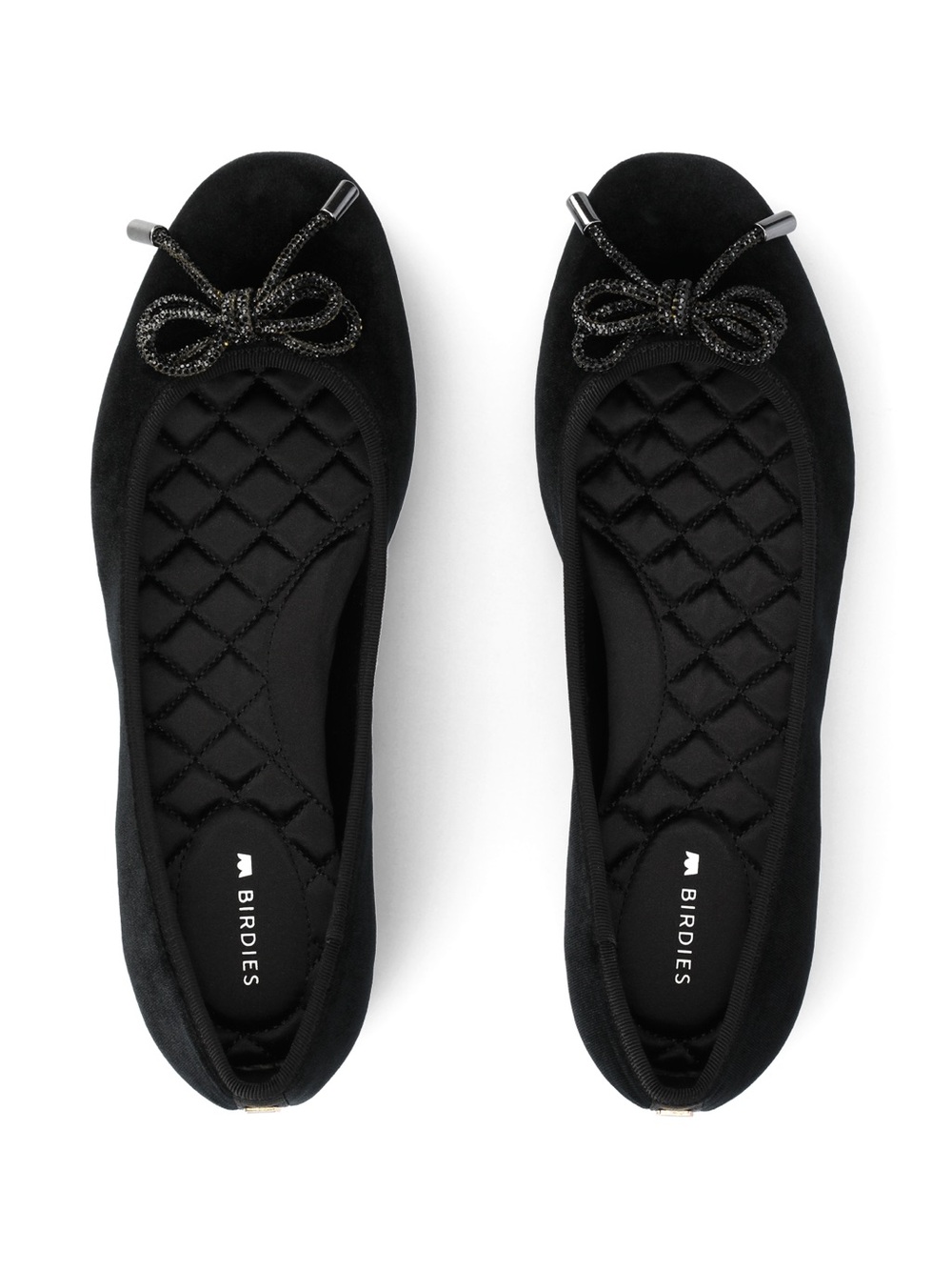 Birdies Women's The Hummingbird Flats - Black Velvet 10